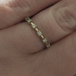 14k YG Natural Diamond Half Eternity Band